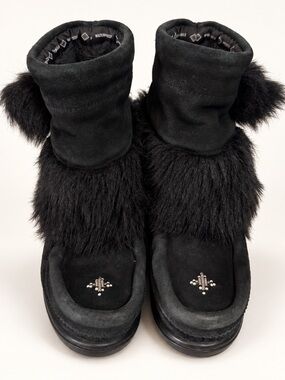 Manitobah Mukluks Snowy Owl Waterproof Black Suede Boots Youth 2